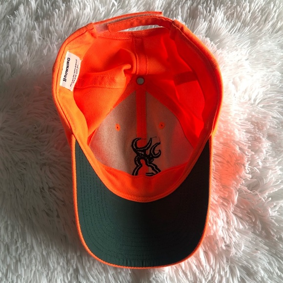 BROWNING • Safety Blaze Orange Cap with Embroidered Buckmark Logo for Hunting - Picture 2 of 11